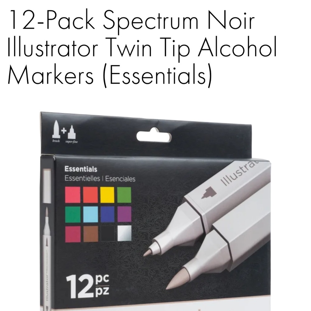 Spectrum Noir Illustrator Dual Tip Alcohol Markers - 12 Pack